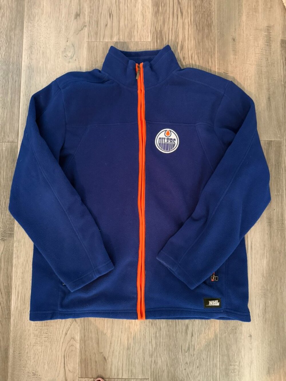 NHL Edmonton Oilers Full-Zip Fleece Jacket Mens Size L